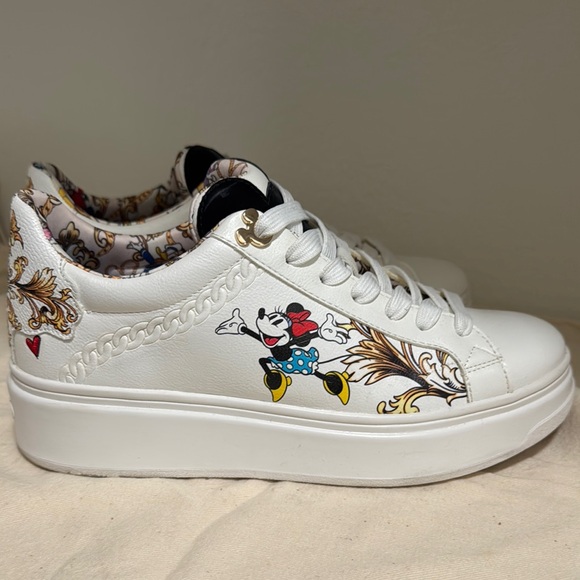 ALDO White Sneakers with Mickey Mouse and Floral Design - Picture 3 of 12